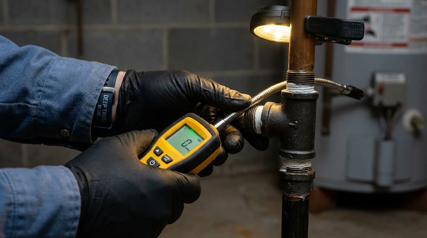 Gas leak detection with electronic sniffer by Johns Plumbing LLC in Whitestone