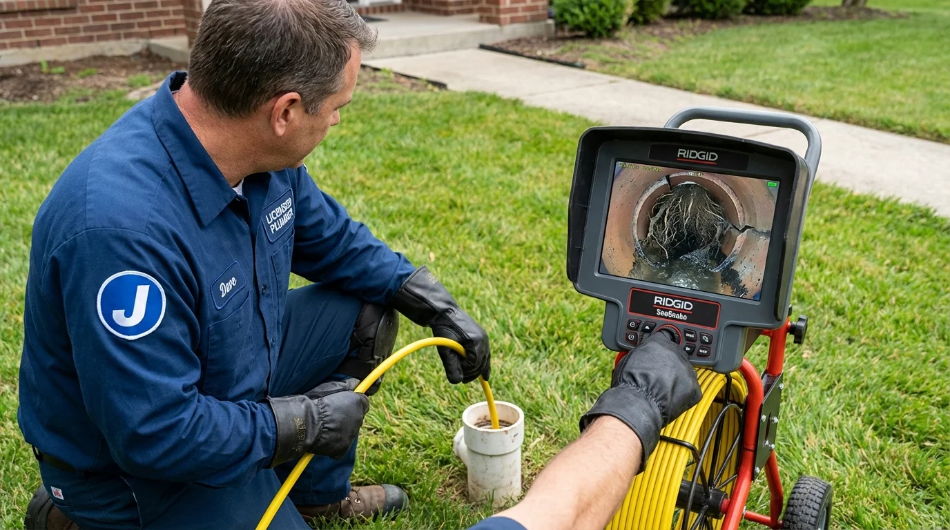 Sewer camera inspection being performed by Johns Plumbing LLC in Whitestone